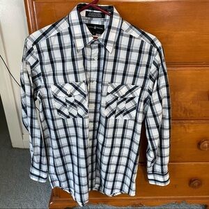 Beverly Hills Polo Club Button Down Long Sleeve Dress Shirt, Plaid